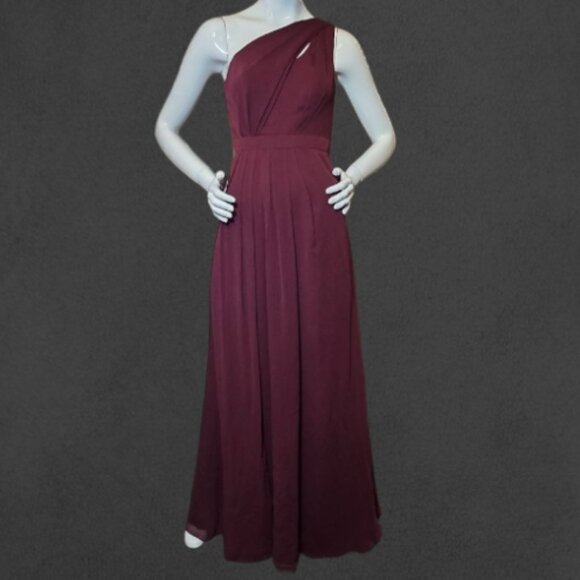 DAVID'S BRIDAL Burgundy Wine Formal Prom Bridesmaid Full  Length Gown sz 2 - Picture 8 of 8